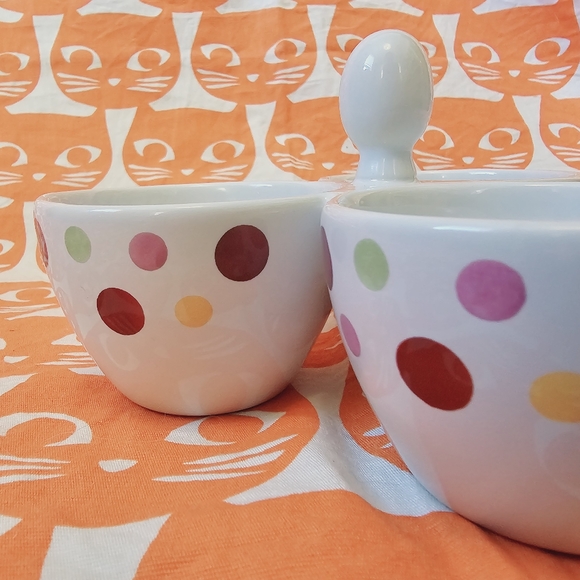 Pampered Chef Simple Additions 3 bowl condiment, candy, nuts holder. Polka dot! - Picture 4 of 8